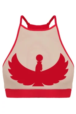 Creatures Of XIX I S I S Halter Top - Red With Sand Mesh All Pole Wear