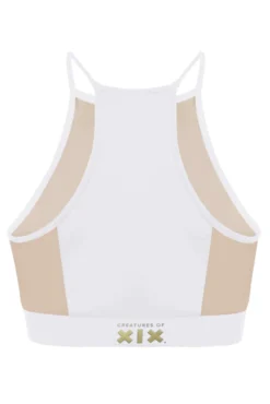Creatures Of XIX I S I S Halter Top - White With Sand Mesh All Pole Wear