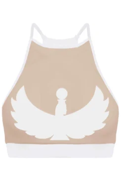 Creatures Of XIX I S I S Halter Top - White With Sand Mesh All Pole Wear