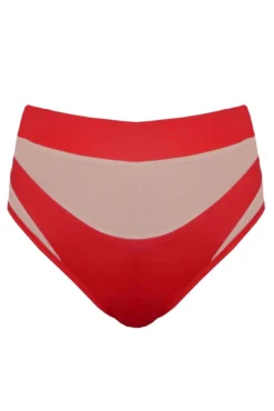 All Pole Wear Creatures Of XIX I S I S High Waisted Bottoms - Red With Sand Mesh