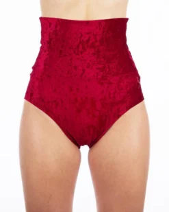Dragonfly Betty High-Waisted Shorts - Velvet Red All Pole Wear