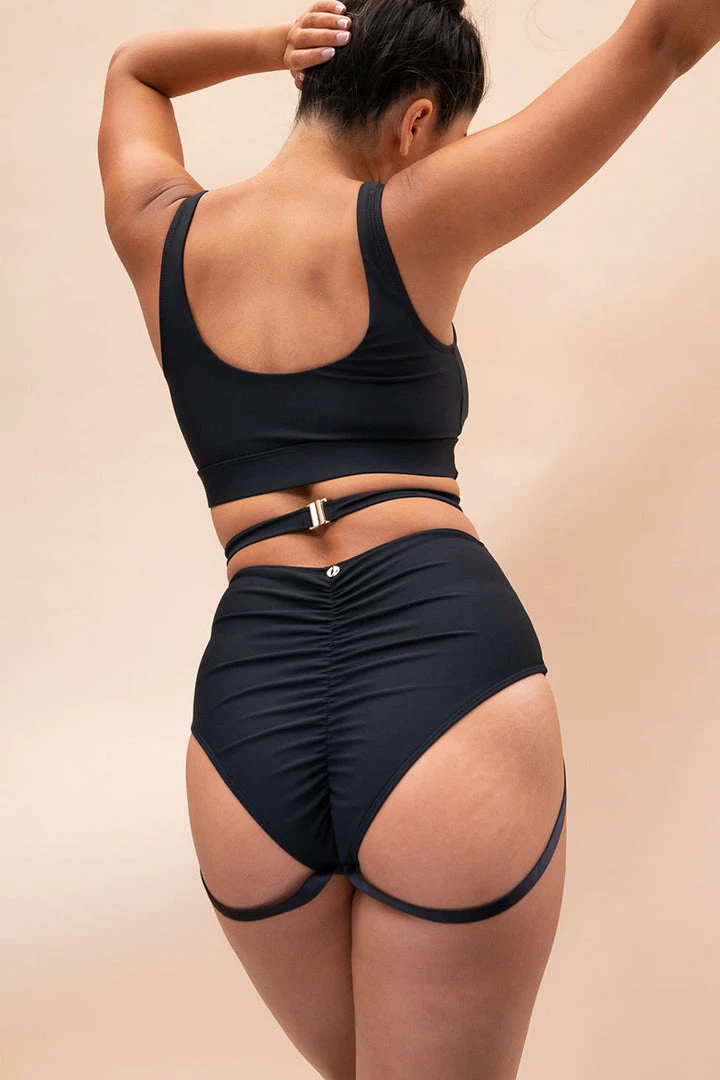 Lunalae Kehlani High Waist Bottoms - Recycled Black All Pole Wear