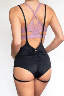 Most Loved Lunalae Zena Garter Overall Sling Bottoms - Black