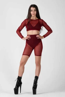 REV ACTIV Mesh Cycling Shorts - Burgundy All Pole Wear