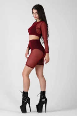 REV ACTIV Mesh Cycling Shorts - Burgundy All Pole Wear