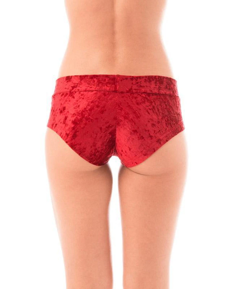 Dragonfly Hot Pants - Velvet Red All Pole Wear