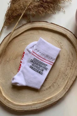 REV ACTIV Nobody Knows I'm A Poledancer Socks - White