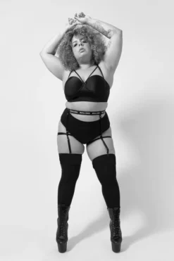 Rolling Over The Knee Socks - Black (3 Sizes Available) Accessories