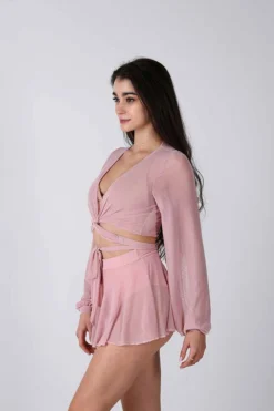 REV ACTIV Mesh Skirt Bottoms - Pink