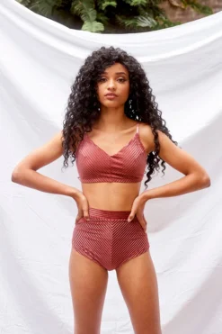 All Pole Wear Lunalae Lana Top - Dusty Rose Velvet