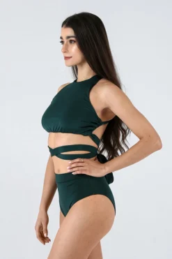 REV ACTIV Second Skin High Waist Shorts - Bottle Green
