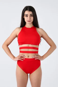 REV ACTIV Second Skin High Waist Shorts - Red