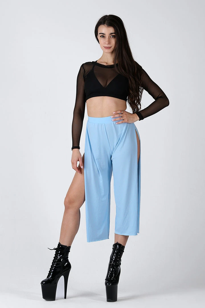 REV ACTIV Sensual Flow Pants (with Leg Slit) - Baby Blue