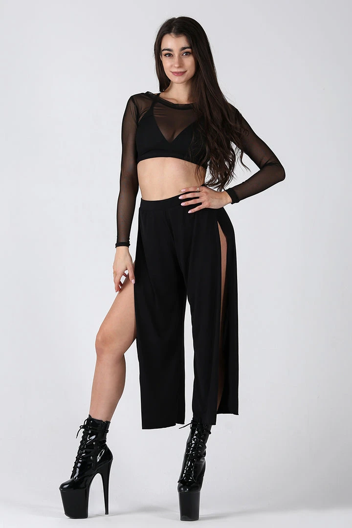 Back In Stock REV ACTIV Sensual Flow Pants (with Leg Slit) - Black