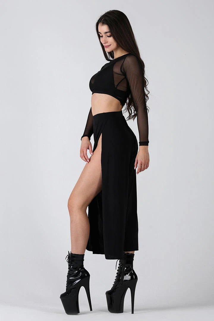 Back In Stock REV ACTIV Sensual Flow Pants (with Leg Slit) - Black