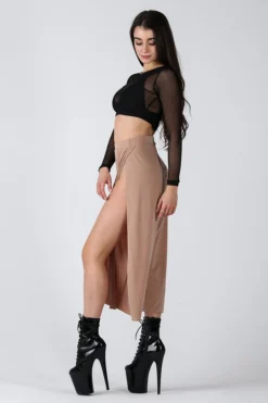REV ACTIV Sensual Flow Pants (with Leg Slit) - Coffee Loungewear Bottoms