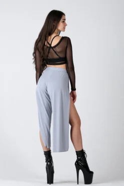 REV ACTIV Sensual Flow Pants (with Leg Slit) - Grey Loungewear Bottoms