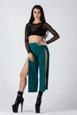 Loungewear Bottoms REV ACTIV Sensual Flow Pants (with Leg Slit) - Malachite
