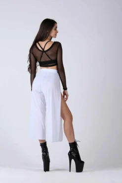 REV ACTIV Sensual Flow Pants (with Leg Slit) - White Loungewear Bottoms