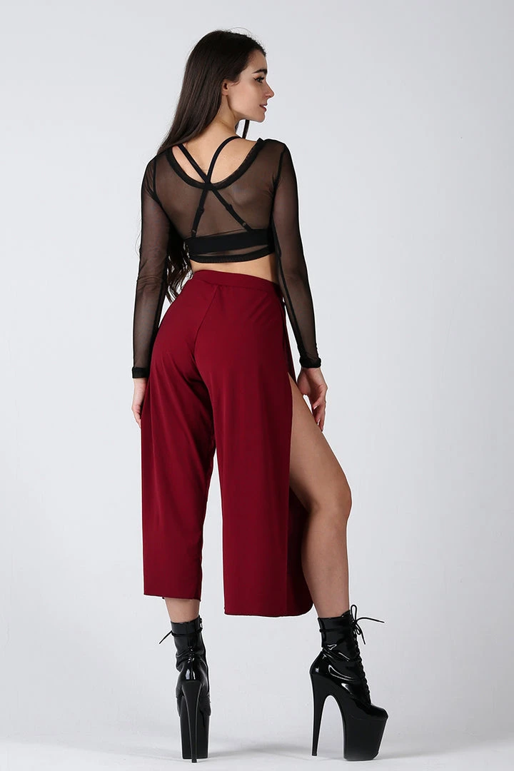 Back In Stock REV ACTIV Sensual Flow Pants (with Leg Slit) - Wine