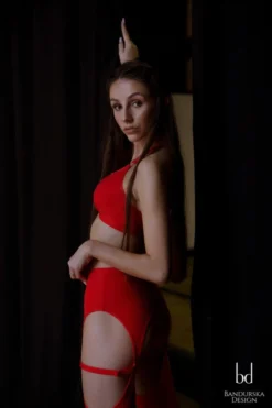 Bandurska Simone Leggings - Ribbed Red