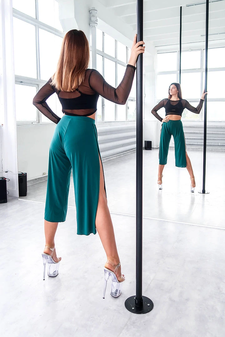 Loungewear Bottoms REV ACTIV Sensual Flow Pants (with Leg Slit) - Malachite