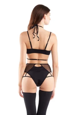 Hamade Activewear Strappy Halter Neck Top - Black