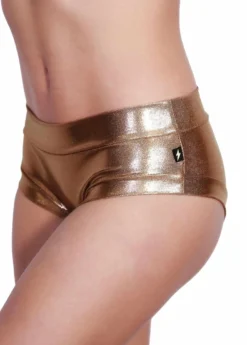 Cleo The Hurricane Hot Pants - Metallic Rose Gold All Pole Wear