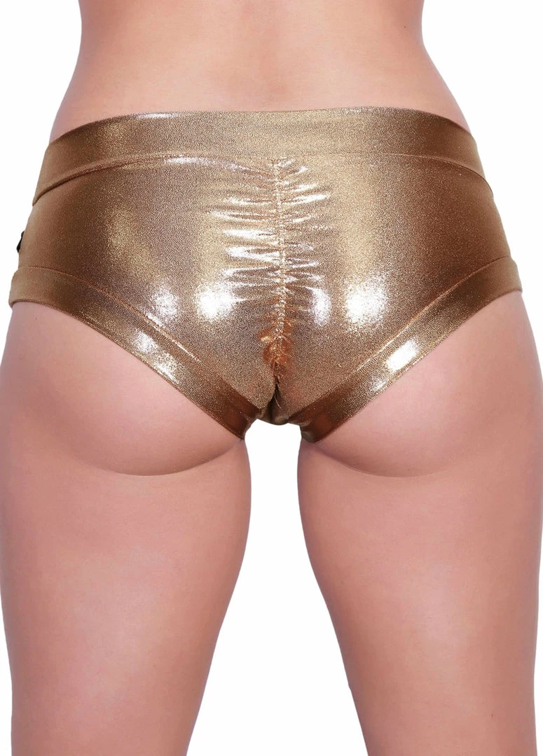 Cleo The Hurricane Hot Pants - Metallic Rose Gold All Pole Wear