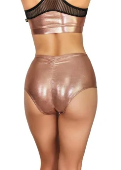 Cleo The Hurricane High Waisted Shorts - Metallic Rose Gold