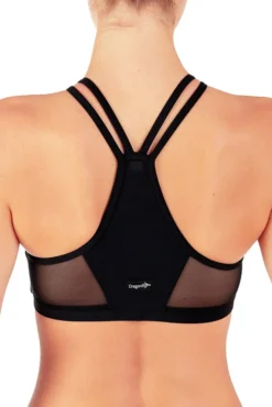 Dragonfly Victoria Sports Bra - Black Mesh All Pole Wear
