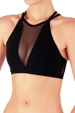 Dragonfly Victoria Sports Bra - Black Mesh All Pole Wear