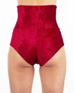 Dragonfly Betty High-Waisted Shorts - Velvet Red All Pole Wear