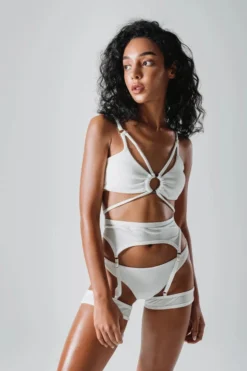 Flole Oriana Shorts And Garter Belt - White