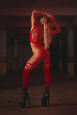 Rolling Wild Bodysuit - Red All Pole Wear