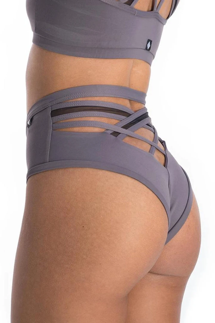 All Pole Wear Poledancerka X High Leg Shorts - Grey
