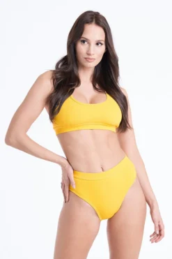 All Pole Wear Bandurska You're The Zest Top - Ribbed Sunny Yellow